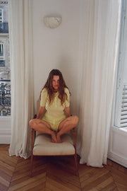 Short en mélange de coton à boutons