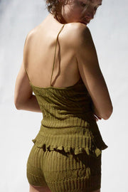 Top texturé en maille à bretelles