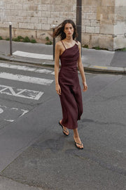 Robe midi asymétrique 100 % lin