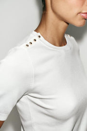 Pull basique en maille à manches courtes