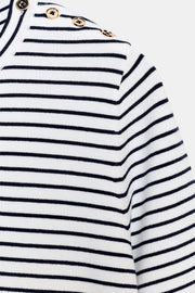Pull en maille à rayures à manches courtes