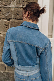 Blouson Z1975 court contrasté en denim