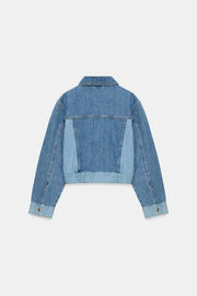 Blouson Z1975 court contrasté en denim