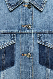 Blouson Z1975 court contrasté en denim