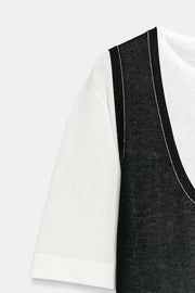 Robe en maille contrastée