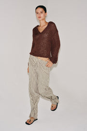Pantalon droit à rayures ZW Collection