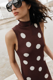 Robe en maille à pois