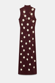 Robe en maille à pois