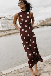 Robe en maille à pois