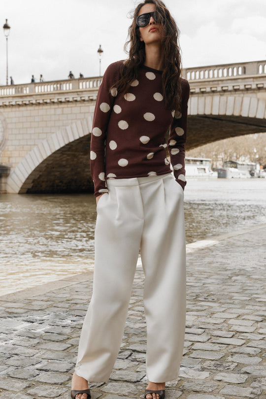 Pull en maille à pois