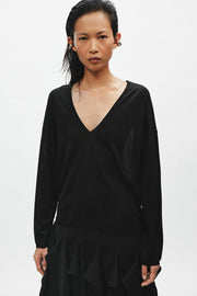 Pull en maille fine à décolleté en V