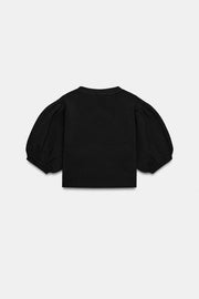 Top en maille à manches bouffantes