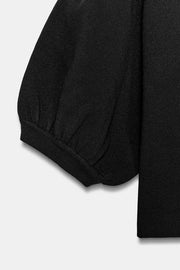 Top en maille à manches bouffantes
