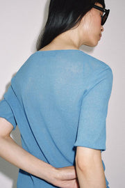 Top en maille à boutons
