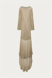 Robe longue en maille à fil métallisé Marisa Berenson x