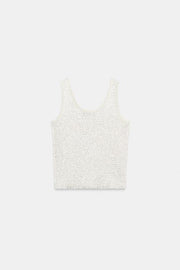 Top en maille à sequins et fil métallisé