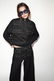 Veste bomber matelassée à col montant