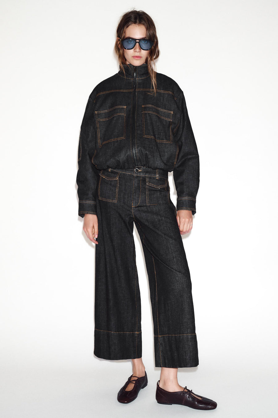 Veste bomber matelassée à col montant