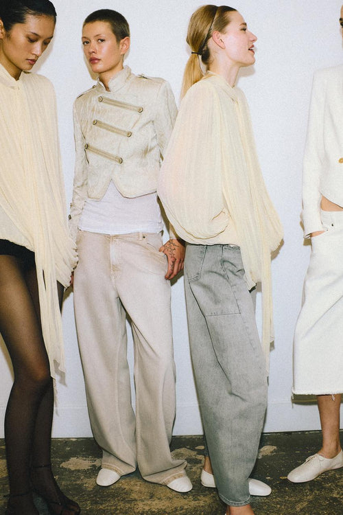 Jean ZW Collection effet délavé taille haute