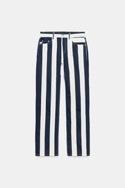 Jean ZW Collection droit taille mi-haute à rayures