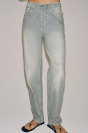 Jean ZW Collection droit taille basse à rayures