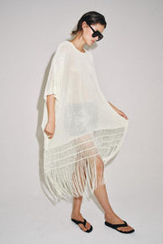 Tunique en maille à franges