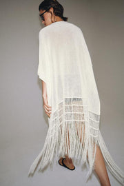 Tunique en maille à franges