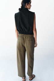 Pantalon coupe fuselée à taille élastique