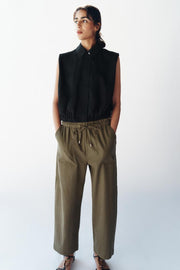 Pantalon coupe fuselée à taille élastique