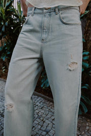 Jean Z1975 coupe droite taille mi-haute déchiré