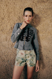 Veste Z1975 peplum à brandebourgs