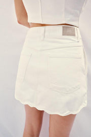 Jupe-culotte Z1975 en denim bas ondulé