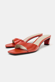 Mule en cuir à talon