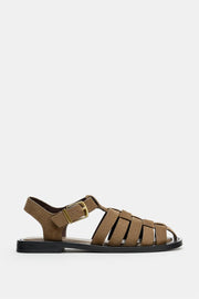 Chaussure cage en cuir suédé