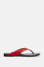 Sandale plate en cuir