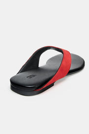 Sandale plate en cuir