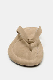 Sandale plate en cuir