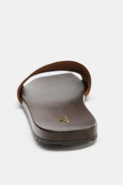 Sandale plate en cuir souple
