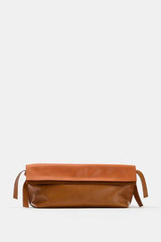 Pochette enveloppe en cuir à rabat