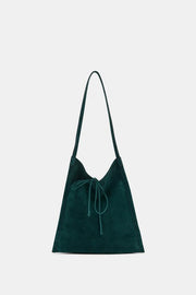 Mini sac plat en cuir avec nœud