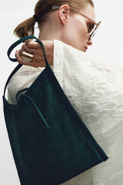 Mini sac plat en cuir avec nœud