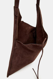 Sac plat en cuir avec nœud