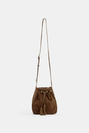 Mini sac bandoulière froncé en cuir