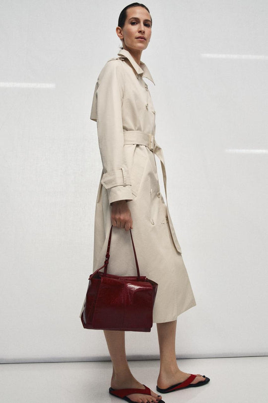 Mini cabas en cuir à double poche