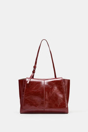 Mini cabas en cuir à double poche