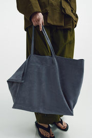 Maxi cabas en cuir suédé