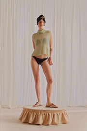 Top en maille à fil métallisé Marisa Berenson x
